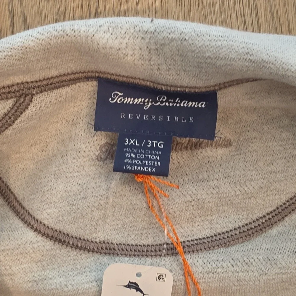 Tommy Bahama‎ Mens 3XL Sandbar Slub Half Zip Flip Reversible Pullover T217424